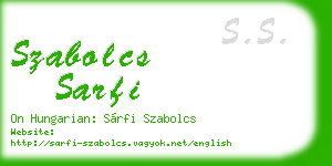 szabolcs sarfi business card