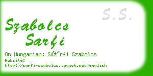 szabolcs sarfi business card